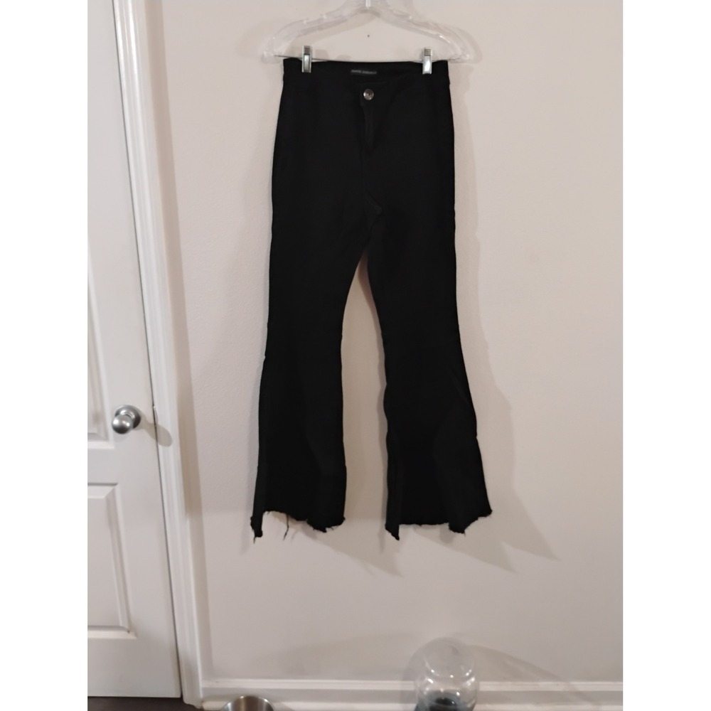Traffic Jeans Wear Black Flare Bell Bottom Jeans Raw Hem Size 7